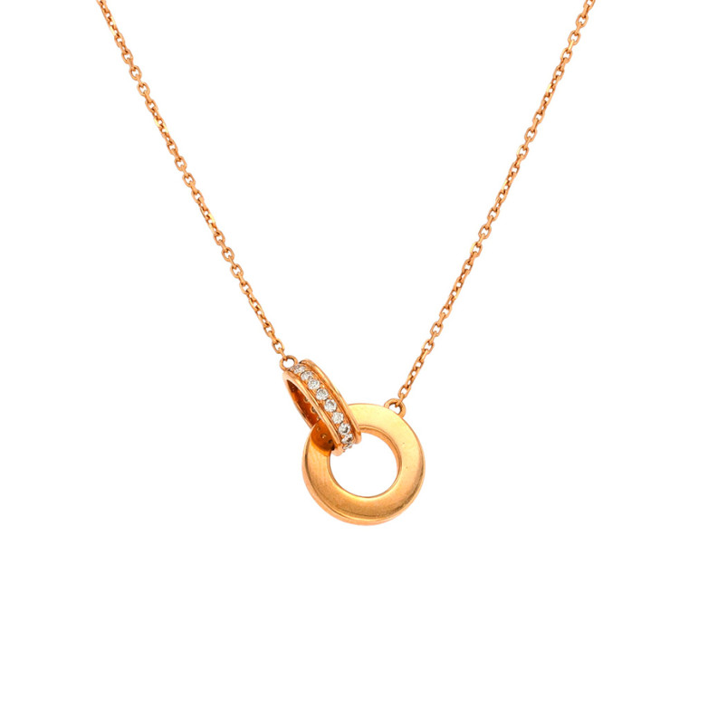 Collier diamants 0.10 carat or rose 6.53g Comme neuf -  reconditionné disponible sur Gemme Les Bijoux
